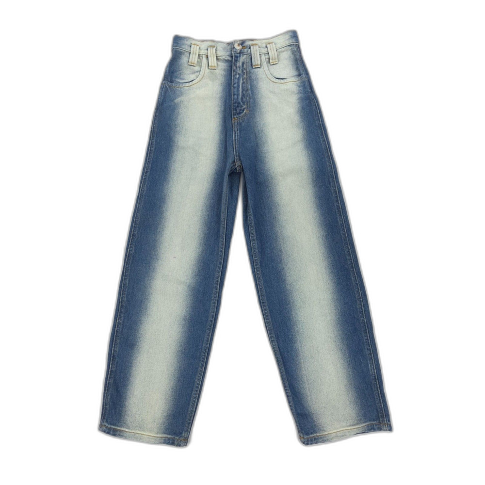 ECKHAUS LATTA Baggy Jeans in Gradient Denim Western Carpenter 90s Y2k Streetwear